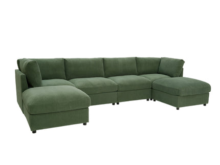 Reversible Modular Sectional With Custom Configuration And Premium Upholstery - Dark Green