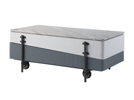 Wilkins - High Gloss Coffee Table With Lift Top - Gray / White