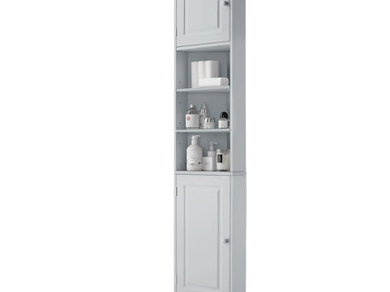 Multi Functional Corner Cabinet With Adjustable Shelves And 2 Doors