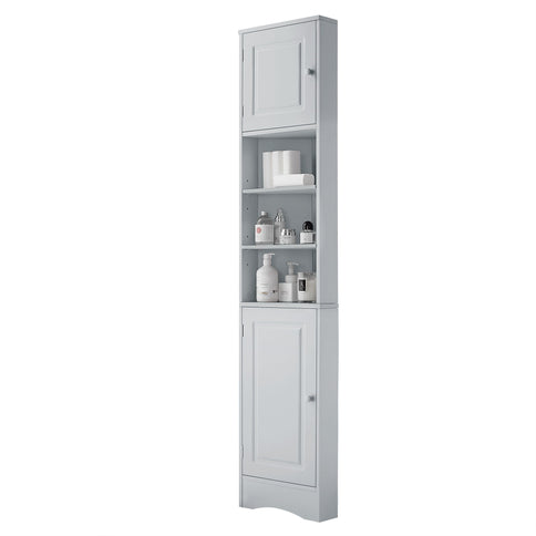 Multi Functional Corner Cabinet With Adjustable Shelves And 2 Doors