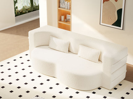 Modern Floor Sofa With 2 Pillows, Twin Size For Living Room
