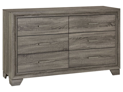 Funston - 6 Drawer Dresser Cabinet - Brown Oak