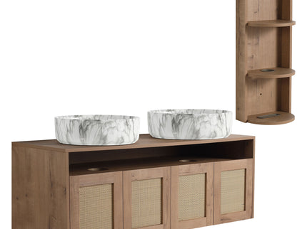 Bathroom Vanity & Art Sink And Storage Rack, Float Mounting Design