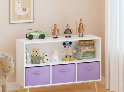 Bookcase With Collapsible Drawers, Book Display Organizer