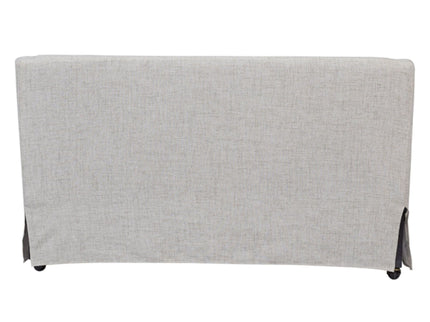 Slip Covered Settee With Casters - Beige