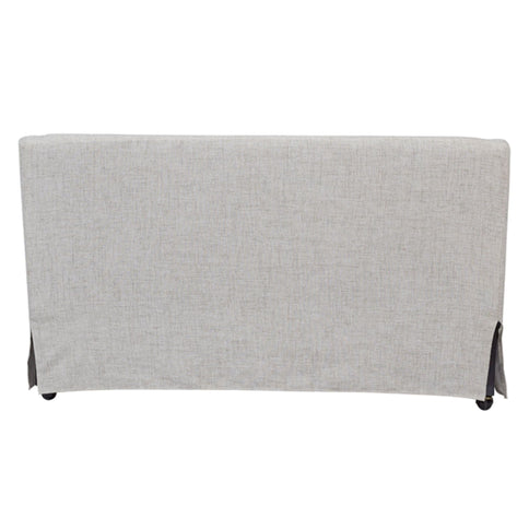 Slip Covered Settee With Casters - Beige