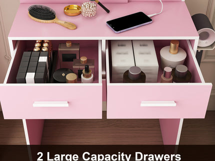 Small Makeup Vanity Desk With Adjustable LED Lights