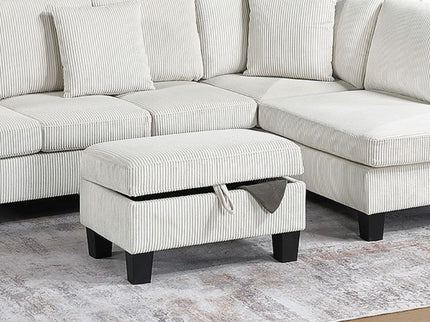 Sectional Sofa With Storage Ottoman And Pillows