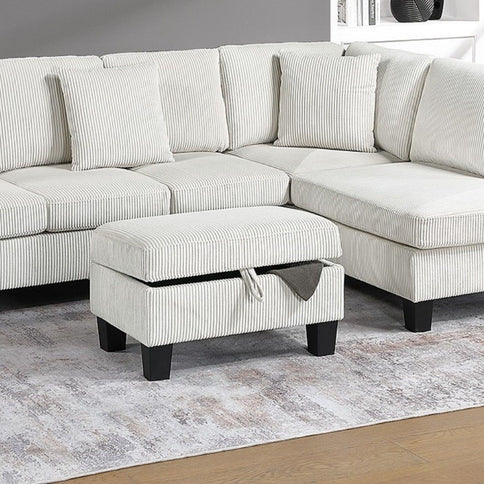 Sectional Sofa With Storage Ottoman And Pillows