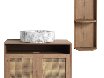 Bathroom Vanity & Art Sink And Storage Rack, Float Mounting Design