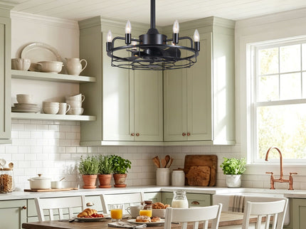 Modern Farmhouse Ceiling Fan, Adjustable Hanging