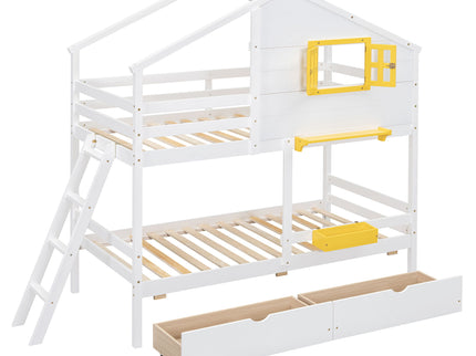 Bunk Bed With Playhouse Roof And Window