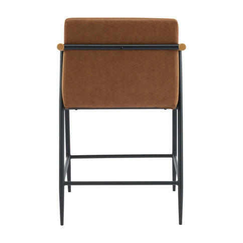 Mid Century Modern Counter Stool Set With Iron Frame