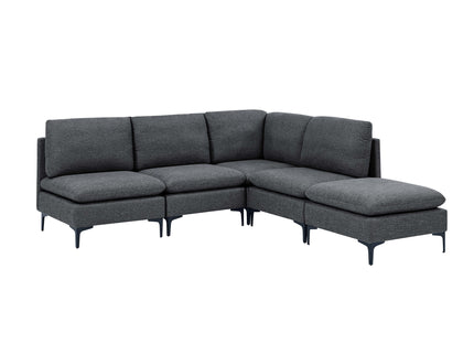 Upholstered Modular Sectional With Tall Legs, Medium Firm Seat