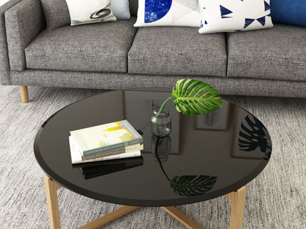 38.6" Round Tempered Glass Table Top Glass Beveled Polished Edge