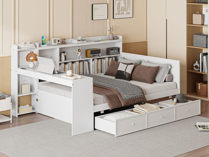 Daybed With 3 Drawers USB Ports And Desk