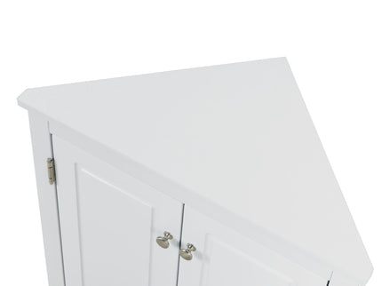 Triangle Bathroom Storage Cabinet With Adjustable Shelves, Freestanding Floor Cabinet For Home Kitchen