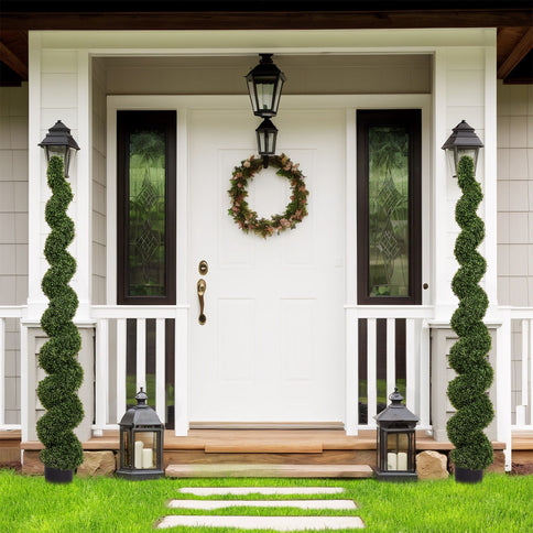 Artificial Outdoor UV Resistant Plastic Boxwood Topiary Spiral Tree