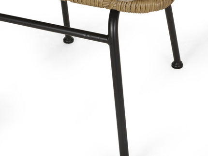 Randy - Modern Wicker Chair With Water Resistant Cushions - Brown / Beige
