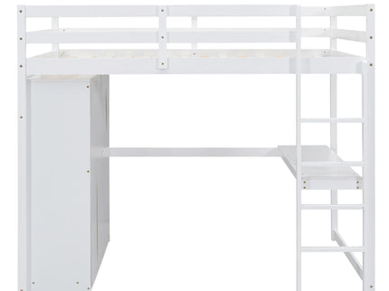 Loft Bed With Built In Wardrobe, Shelves And Drawers