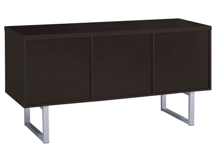 5 Drawer Credenza With Open Shelving - Cappuccino