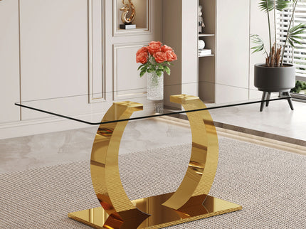 Dining Table For Living Spaces - Gold / Transparent