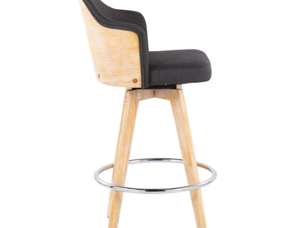 Ahoy - Contemporary Fixed Height Counter Stool & Round Footrest (Set of 2)