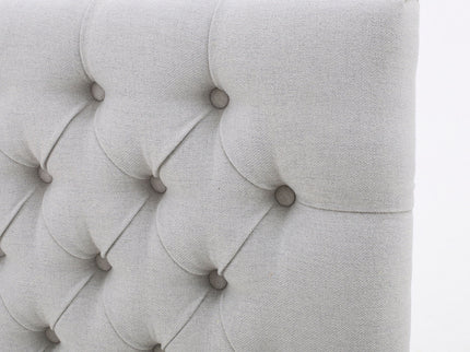 Queen Size Headboard With Button Tufting - Light Gray