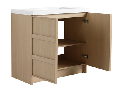 Freestanding Bathroom Vanity With Sink & 2 Soft Close Cabinet Doors