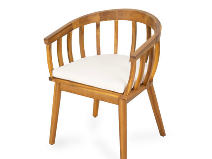 Klismos - Dining Armchair (Set of 2) - Teak / Beige