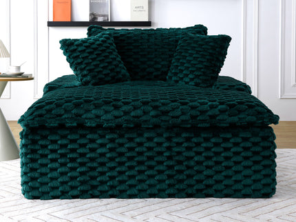 Comfort Bearing Sofa With 2 Pillows And 1 Backrest - Green