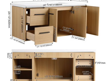 Floating Bathroom Vanity With Sink, Modular Cabinet