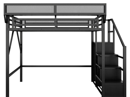 Loft Bed With Storage Shelves, Wardrobe