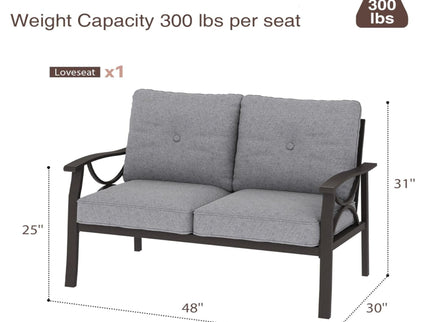 All-Weather Loveseat 2 Seats Sofa With Cushions