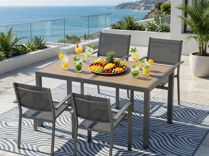 5 Piece Patio Dining Set With Table And Chairs For Outdoor Use - Gray