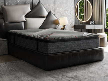 15" Euro Top Gel Memory Foam Hybrid Mattress With Pocket Coils, Cooling & Edge Support - Black - Queen