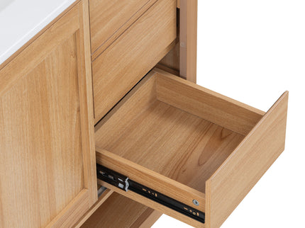 36" Bathroom Vanity With Sink, Soft Close Drawers - Natural
