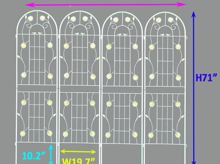 Metal Garden Trellis Rustproof Trellis For Climbing Plant Outdoor Flower Support