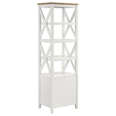 Delaney - 4 Shelf Bookcase With Top Storage Tower - White