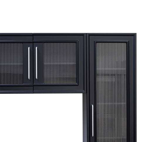 Wall Unit Modern Entertainment Center With Glass Doors
