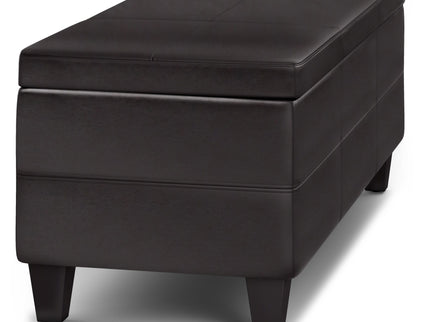 Avalon - Lift Top Rectangular Storage Ottoman - Tanners Brown