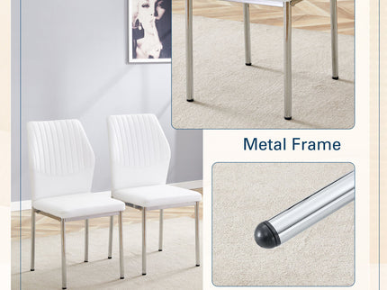 Luxury Simple High Resilience Dining Chair With Metal Legs