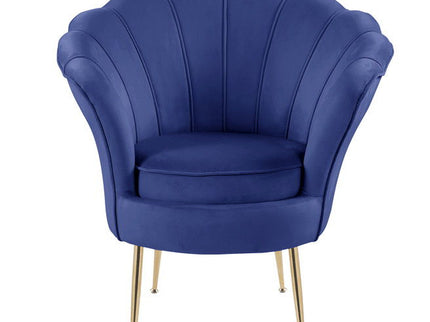 Angelina - Scalloped Back Barrel Accent Chair With Metal Legs