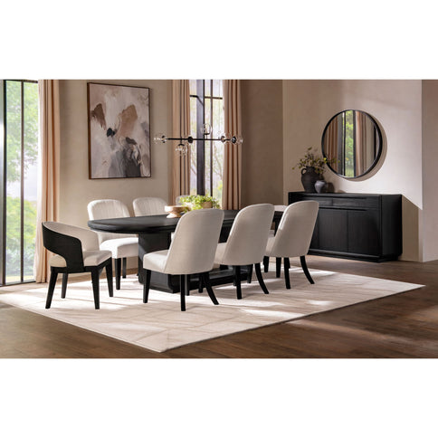 Bangor - Upholstered Dining Arm Chair (Set of 2) - Black / Cream