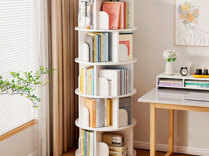 5 Tier Rotating Bookshelf, Spinning Design