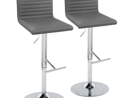 Mason - Contemporary Adjustable Barstool & Swivel With Straight T Footrest (Set of 2)