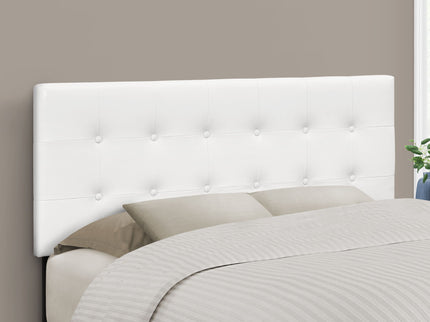 Full Size Headboard Only Upholstered Leather Look - White