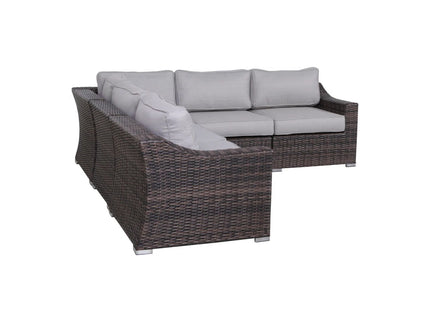 Contemporary Outdoor Rattan Wicker Sectional Seating Group With Cushions