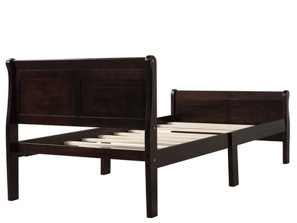 Platform Bed Frame Mattress Foundation Sleigh Bed With Headboard / Footboard / Wood Slat Suppor