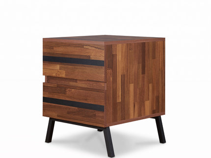 Karine - Accent Table - Black / Walnut